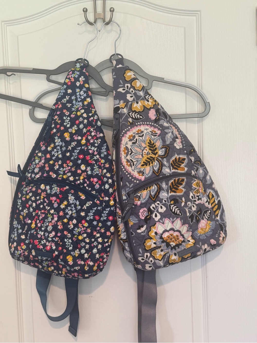 Vera Bradley Gray Floral & Navy Multi Sling Backpacks